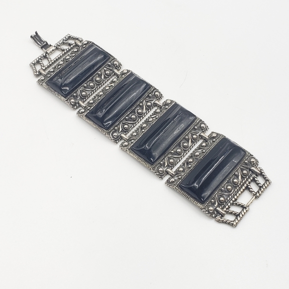 Vtg 30s or 40s lucite and base metal bracelet - Picture 6 of 7